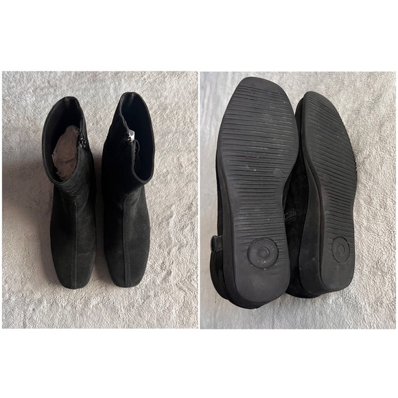 La Canadienne Sanford Suede Leather Buckle Zip Winter Ankle Boot Bootie Black - Picture 3 of 17